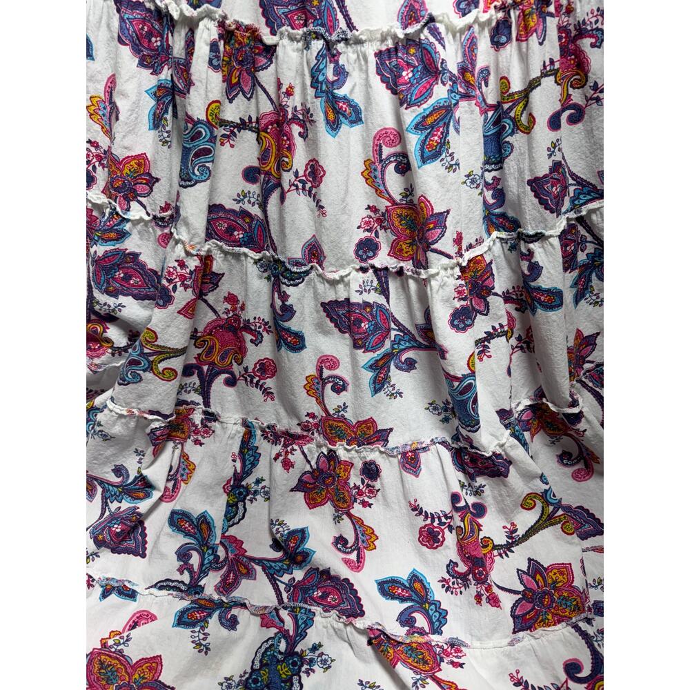 Charlie Paige Boho Sleeveless Smocked Neck Maxi Dress Multi Color Floral Cotton - Picture 6 of 10